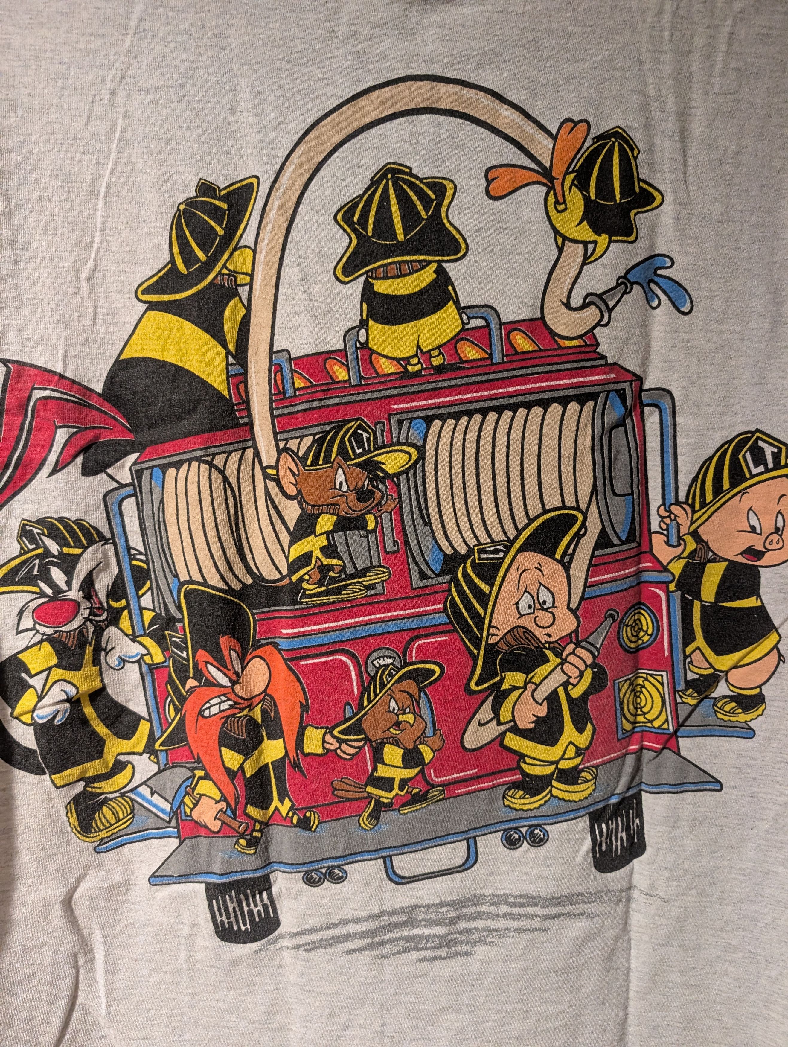 Cartoon Network Vintage 1994 Looney Tunes Firefighter T-Shirt Changes Size US XL / EU 56 / 4 - 8 Thumbnail