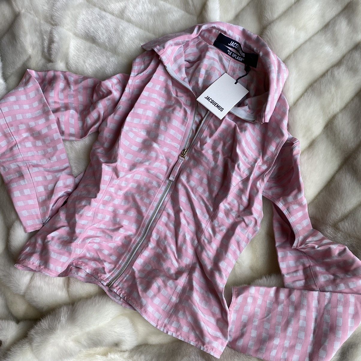 image of Jacquemus Pink Zip Up Blouse “Le Splash” Resort Size 36, Women's