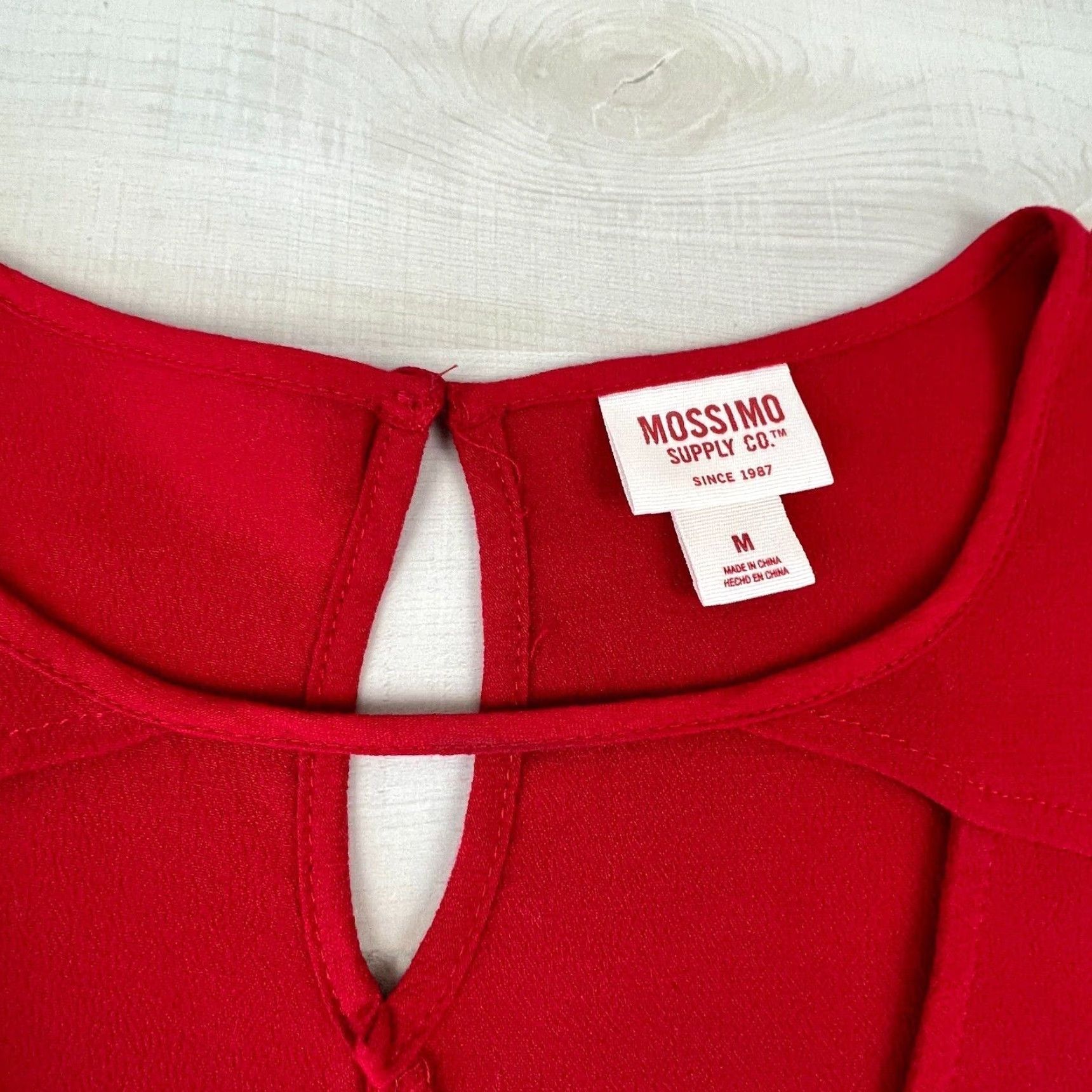 Mossimo Mossimo Women's Red Bell Sleeve Blouse Top Medium Long Sleeve Size M / US 6-8 / IT 42-44 - 3 Thumbnail