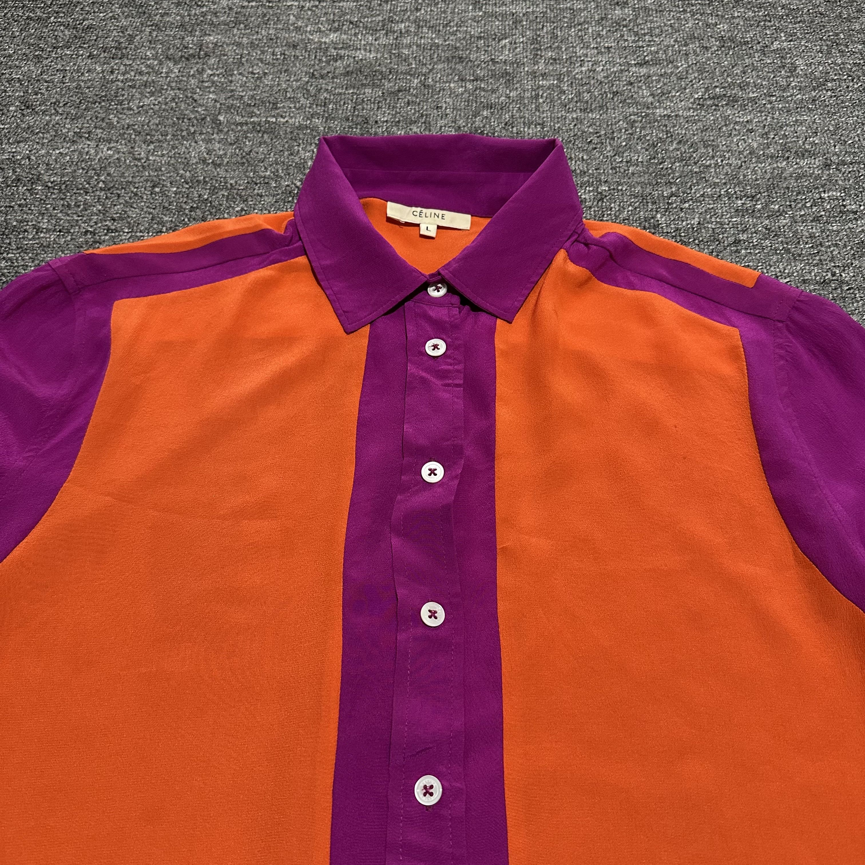 Celine Vintage Celine Silk Button Ups shirts Size L / US 10 / IT 46 - 2 Thumbnail