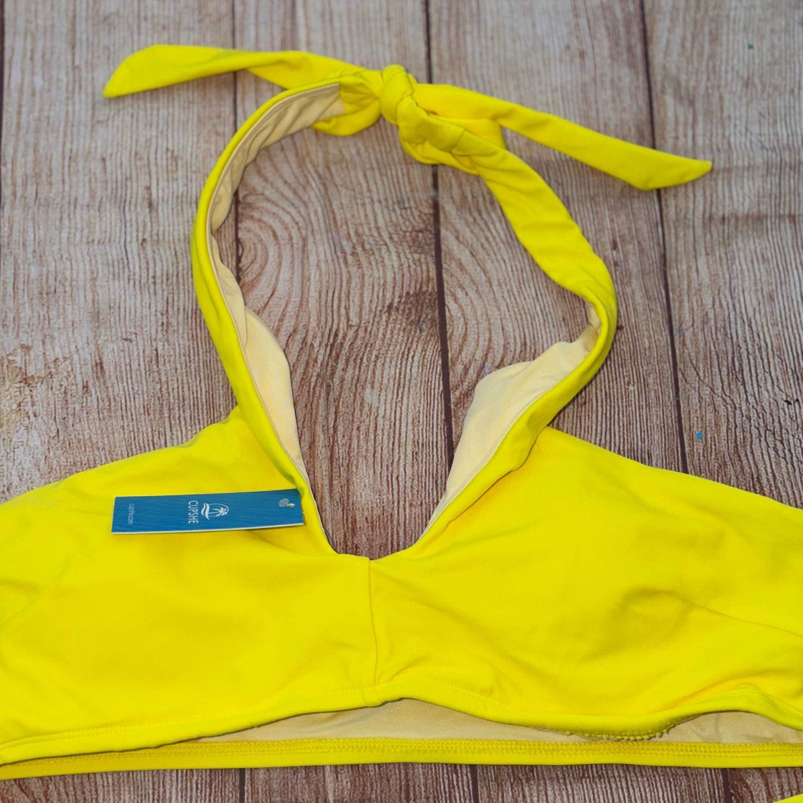 Other Cupshe Yellow Halter Bikini Set NWT Size ONE SIZE - 2 Thumbnail