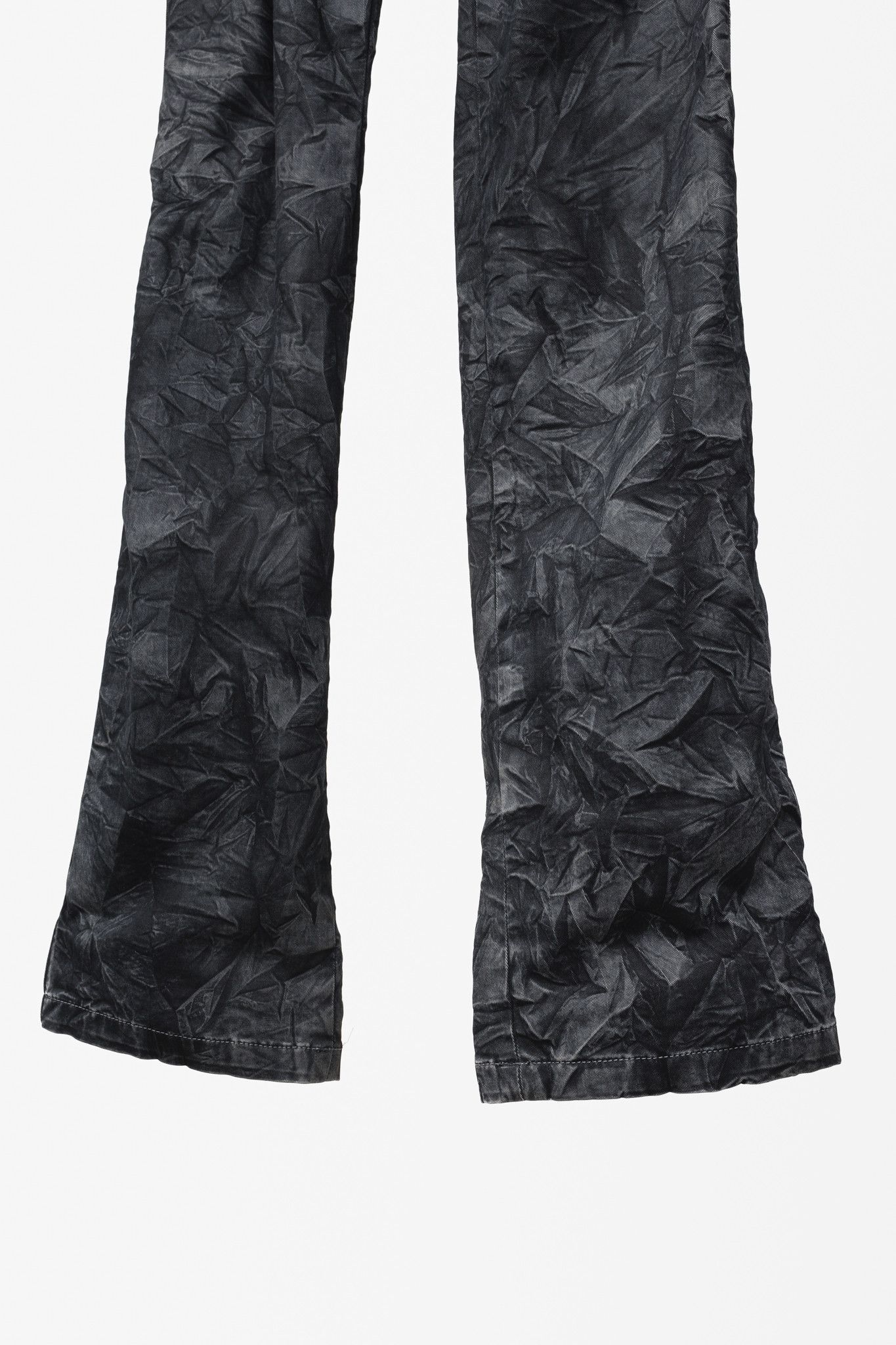 Chanel Chanel Black Grey Wrinkled "Distressed" Finish Bootcut Jeans Size 27" / US 4 / IT 40 - 6 Thumbnail