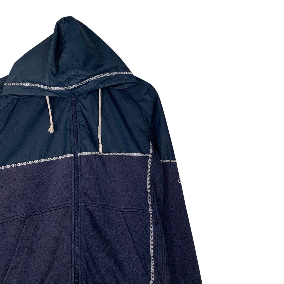Adidas ADIDAS Embroidery Sleeve Logo Hybrid Zipper Hoodie #1350-C61 Size US M / EU 48-50 / 2 - 5 Thumbnail