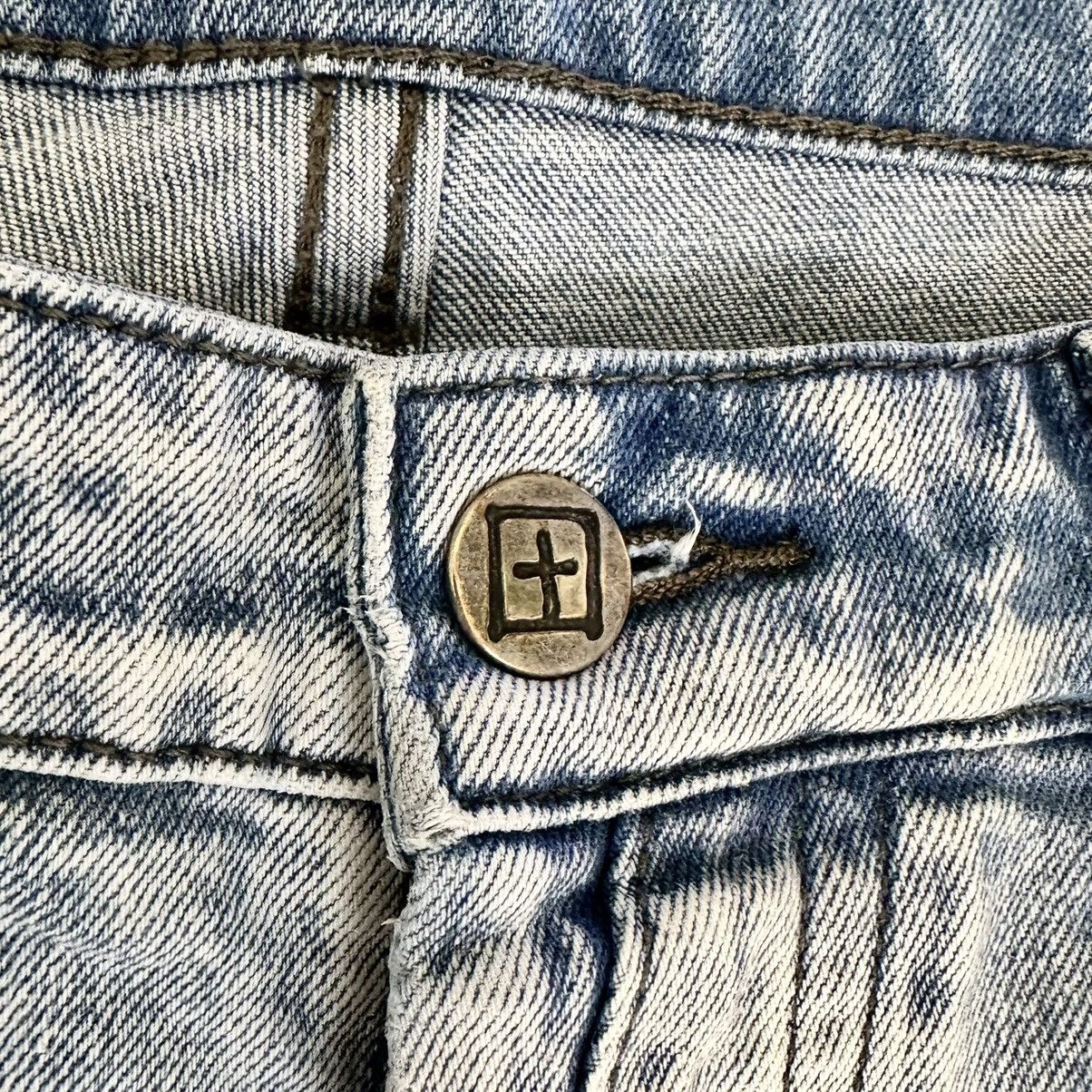 Ksubi Ksubi Van Wrinkle Globe Graffiti Skinny Jeans Blue Size US 36 / EU 52 - 4 Thumbnail