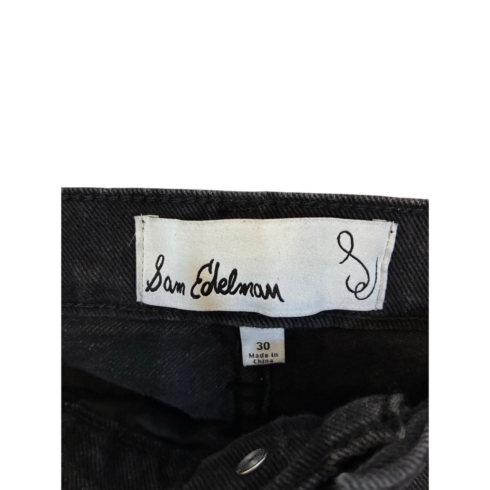 Sam Edelman Sam Edelman Bay Flare Black Jean Trouser Minimalist 30 Size 30" / US 8 / IT 44 - 3 Thumbnail