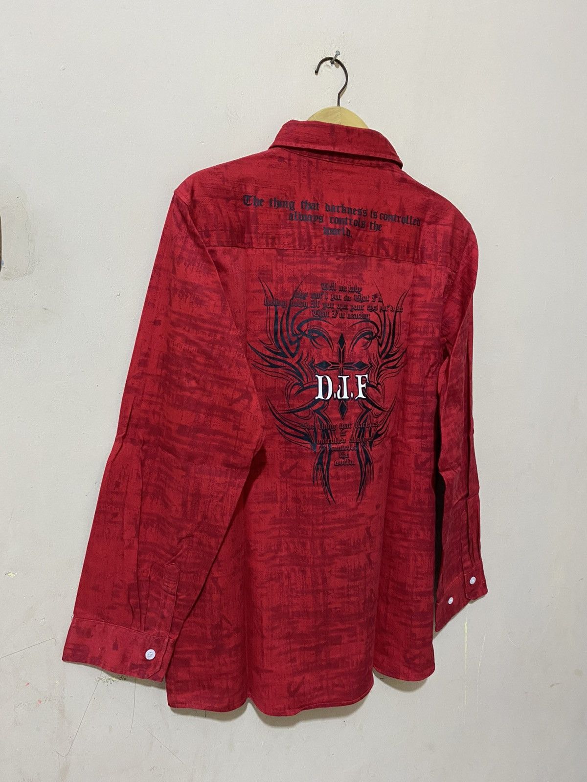 If Six Was Nine Y2K Dj Free Poem Vkei Japanese Button Shirt Size US L / EU 52-54 / 3 - 11 Thumbnail