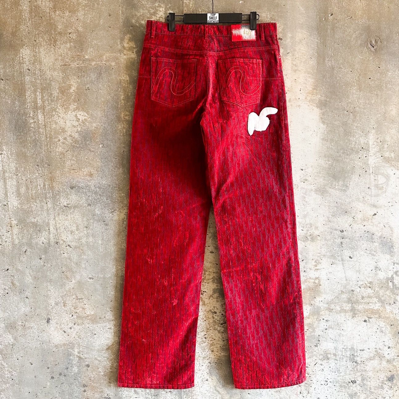 Dior × ERL ❤️‍🔥 VVIP RUNWAY Chinese New Year Oblique Crushed Velvet Denim Size US 33 - 5 Thumbnail
