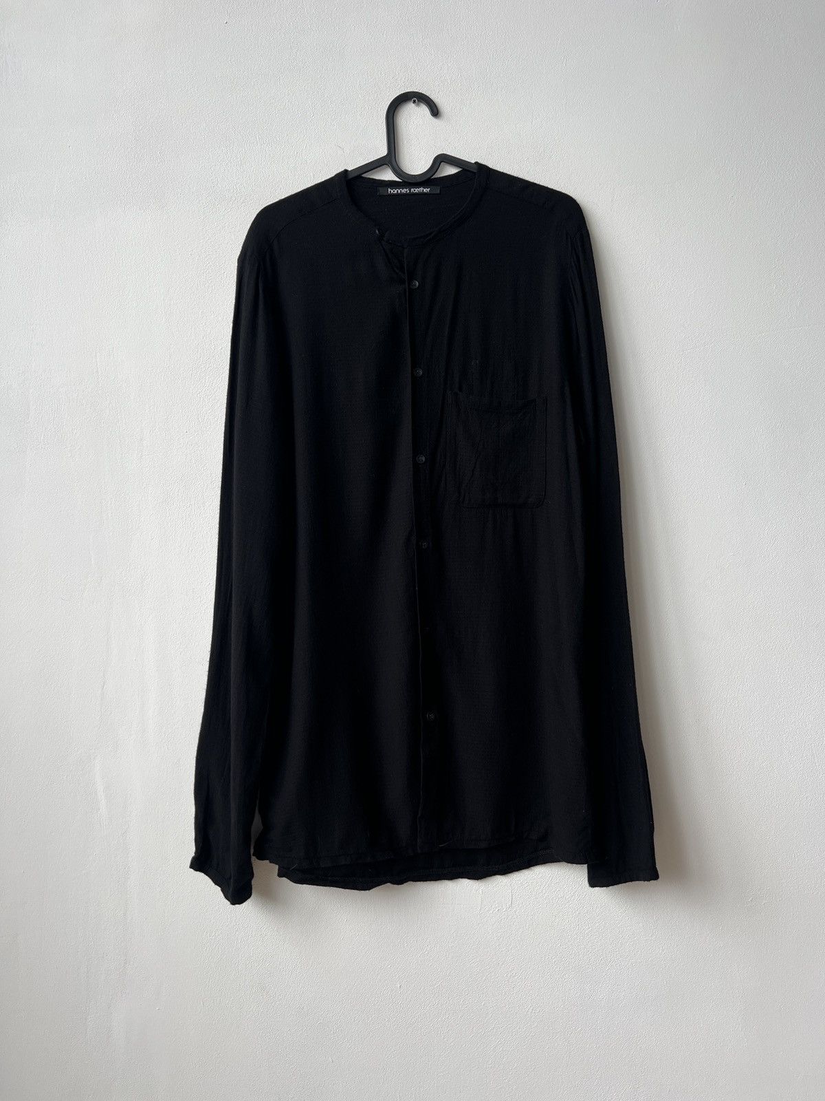 hannes roether Hannes Roether Men’s Black Cotton Shirt Size S Size US S / EU 44-46 / 1 - 4 Thumbnail