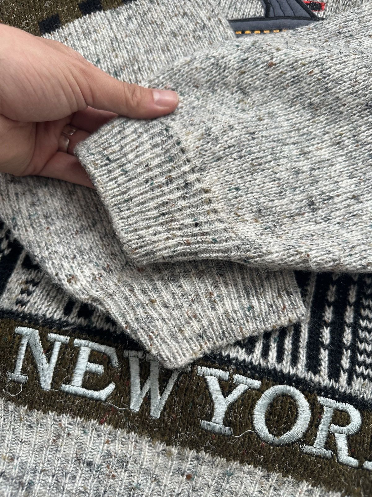 Japanese Brand × Vintage 90s Vintage New York embroided plane knit sweater Size US M / EU 48-50 / 2 - 8 Thumbnail