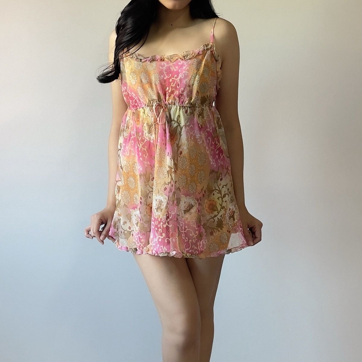 Victoria's Secret Victoria’s Secret 1990s Floral Chiffon Slip Dress (S–M) Size M / US 6-8 / IT 42-44 - 5 Thumbnail