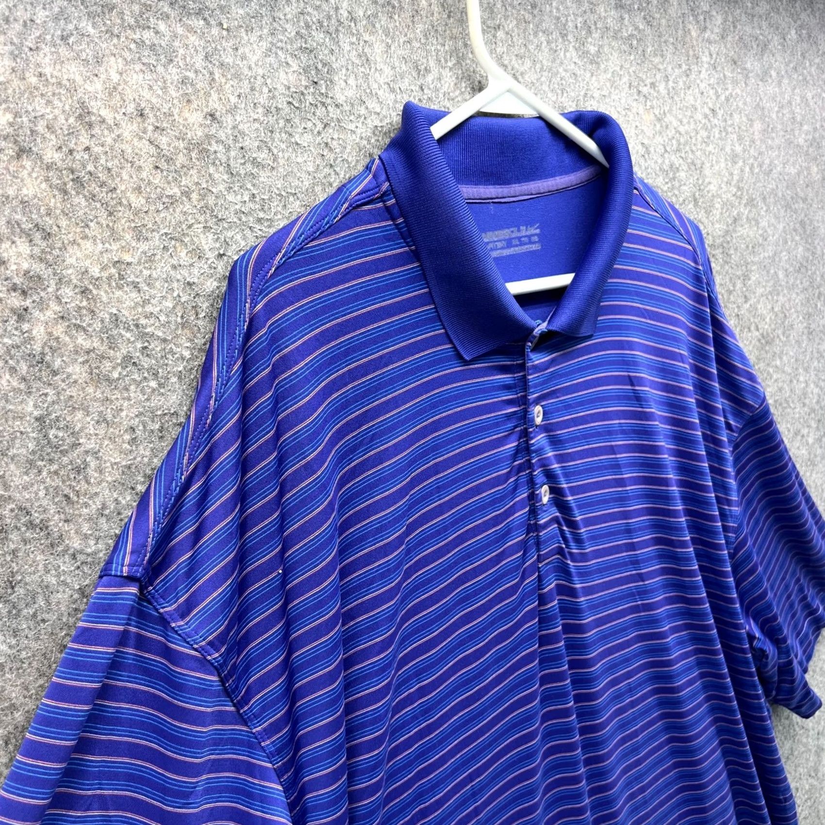 Nike VINTAGE Nike Polo Shirt Mens XXL Purple Striped Dri-Fit Golf Polyester Shaped Athletic Fit Shirt Sports Casual Size US XXL / EU 58 / 5 - 4 Thumbnail