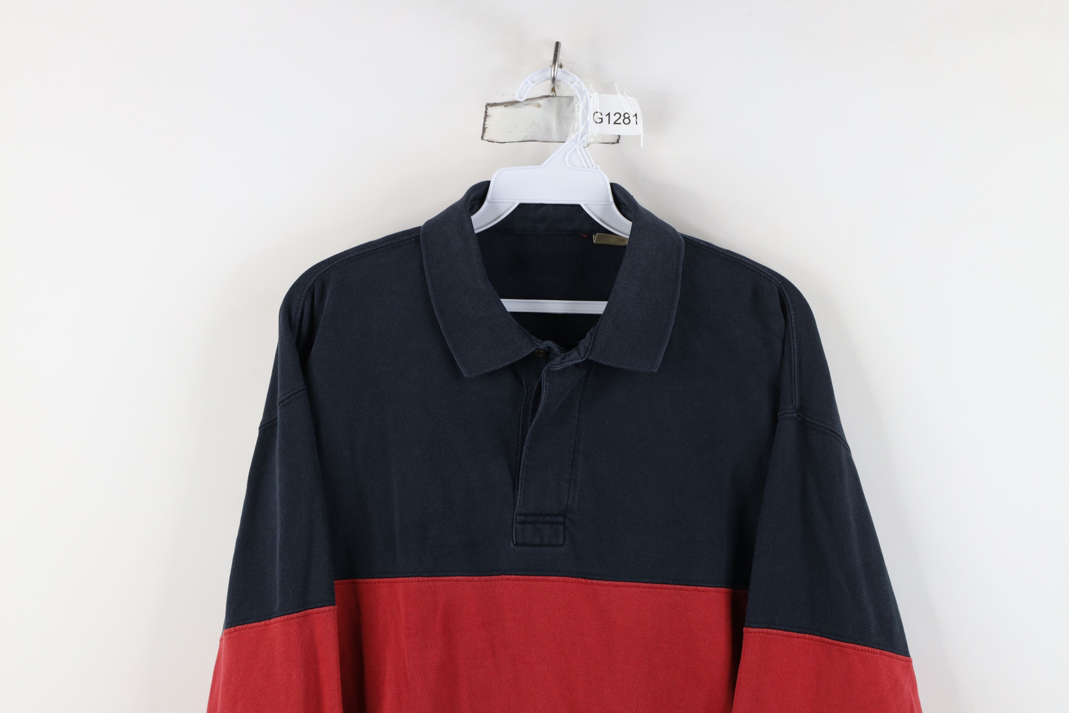 Vintage Vintage 90s Streetwear Block Heavy Long Sleeve Rugby Polo Size US M / EU 48-50 / 2 - 2 Thumbnail