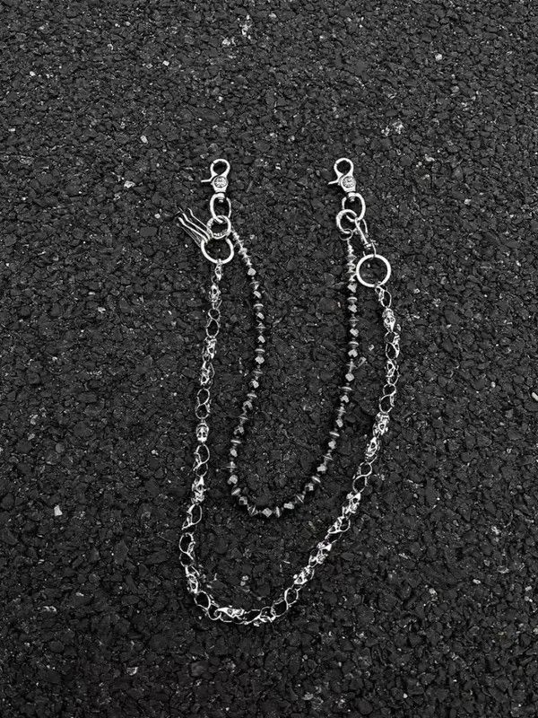 Jewelry Silver Double Chain Wallet Accessory, Men's Chain Size ONE SIZE - 4 Thumbnail
