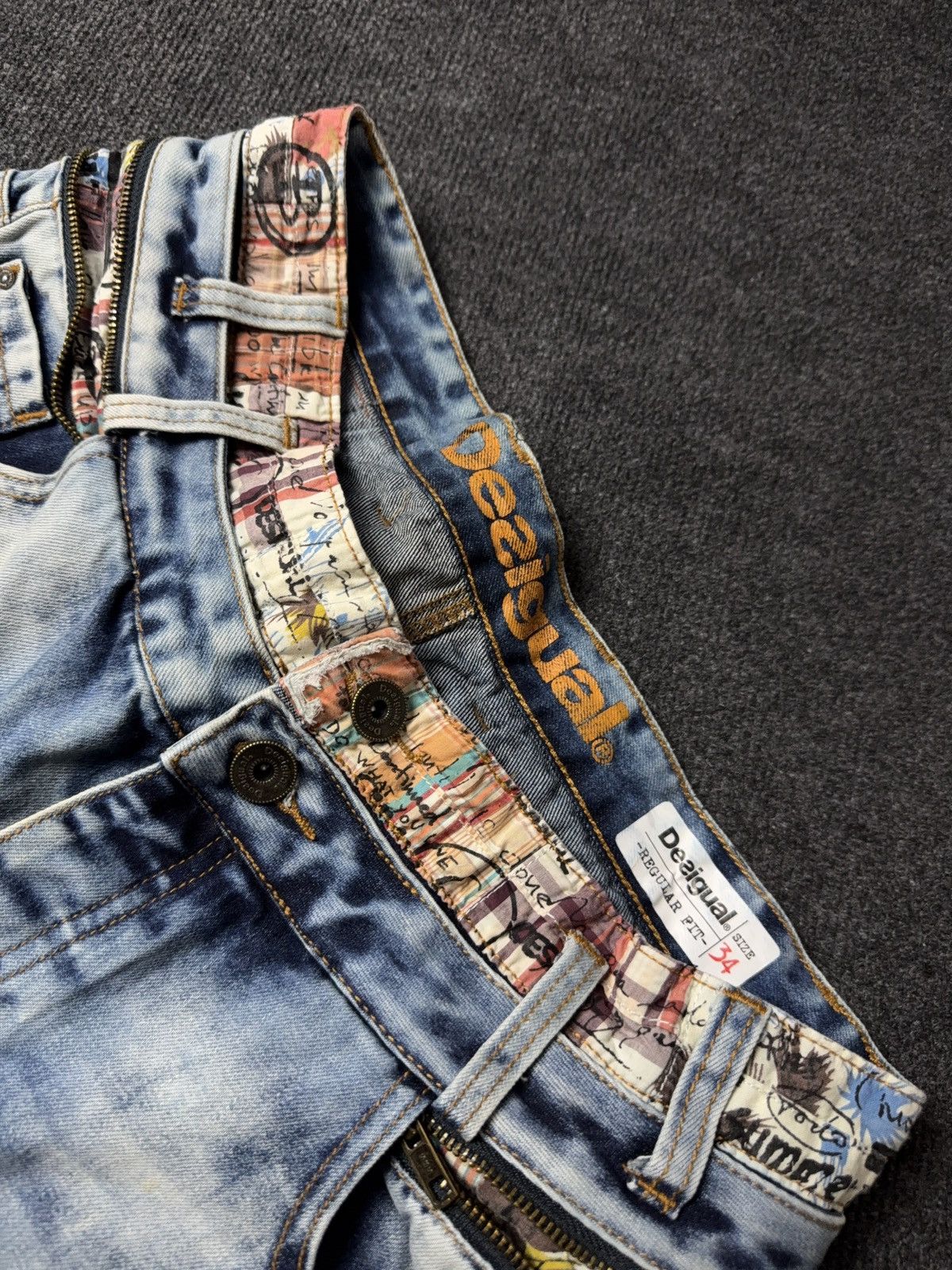 Desigual Y2k Vintage 00s Japanese Retro Desigual Waist Zip Denim Size US 34 / EU 50 - 7 Thumbnail
