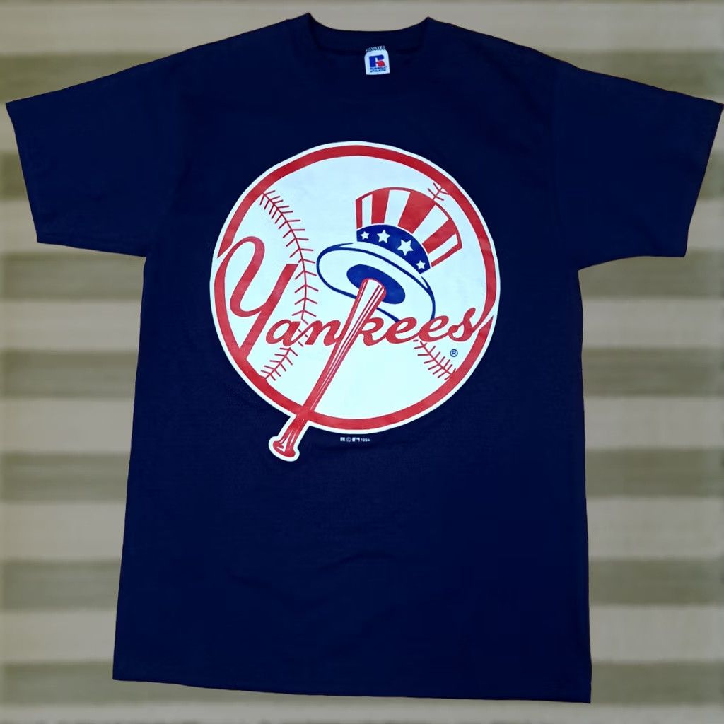 Vintage VINTAGE Yankees T-Shirt Russell USA Made Single Stitch 1994 Large Blue Mens Short Sleeve Stitch Graphic Yankees Shirt Mens US Flag Size US L / EU 52-54 / 3 - 1 Thumbnail