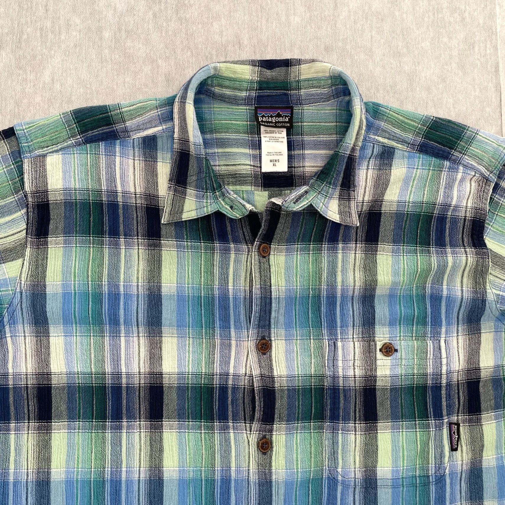 Patagonia Patagonia Shirt Adult Extra Large Blue Plaid Cotton Button Up Short Sleeve Mens Size US XL / EU 56 / 4 - 3 Thumbnail
