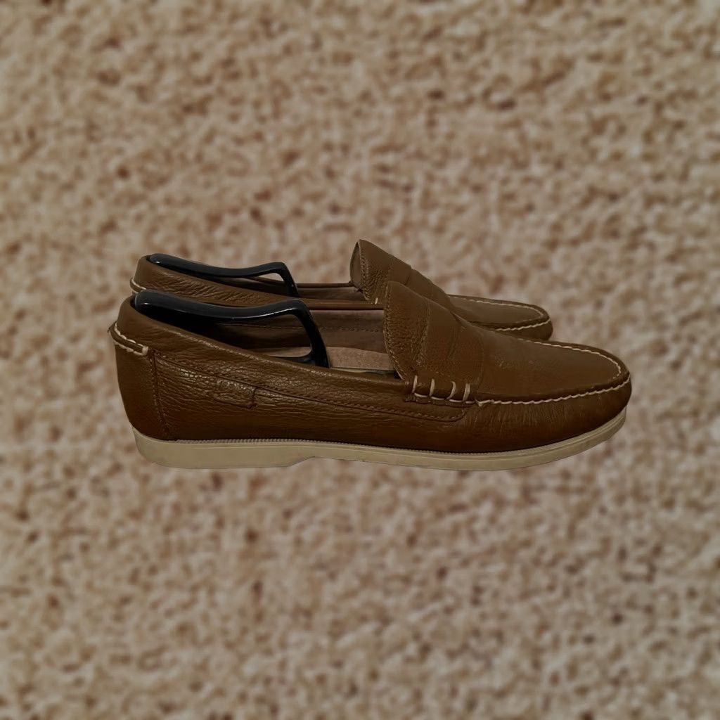Ralph Lauren Ralph Lauren Polo Bjorn Brown Leather Driving Penny Loafer Shoes - Men's 11.5D, Slip On, Loafer, Leather Upper, Brown, Casual Navy? Size US L / EU 52-54 / 3 - 1 Thumbnail