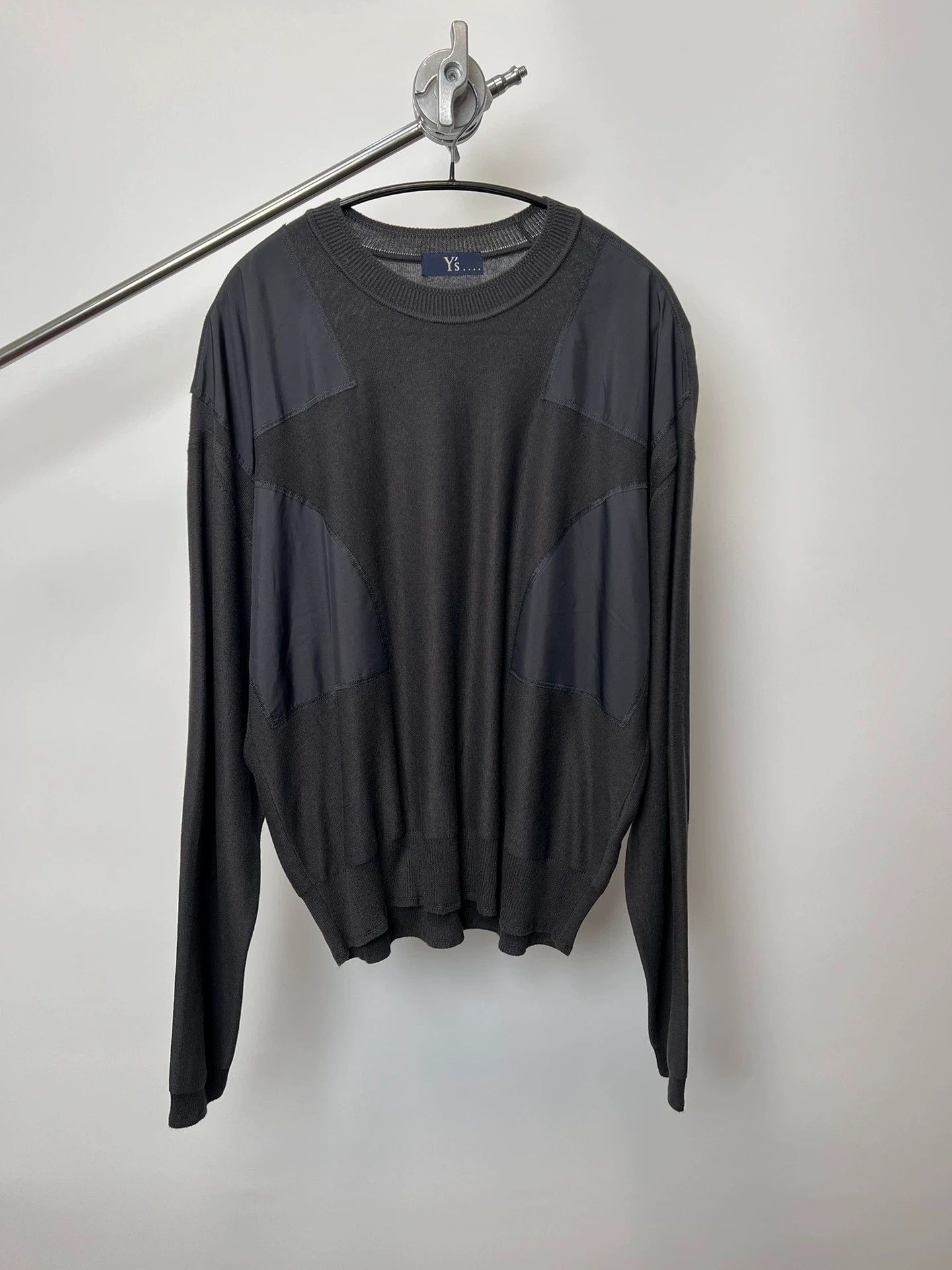 Yohji Yamamoto Yohji Yamamoto YS Nylon Panel Drape Knit Top Size US L / EU 52-54 / 3 - 1 Thumbnail