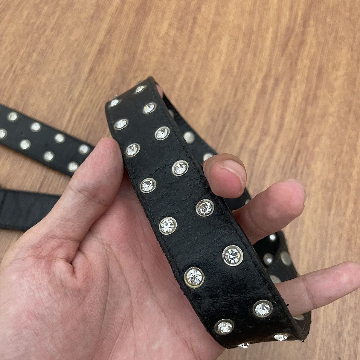If Six Was Nine × Japanese Brand × Le Grande Bleu (L.G.B.) Black crystal pattern belt punk grunge styled Size ONE SIZE - 4 Thumbnail