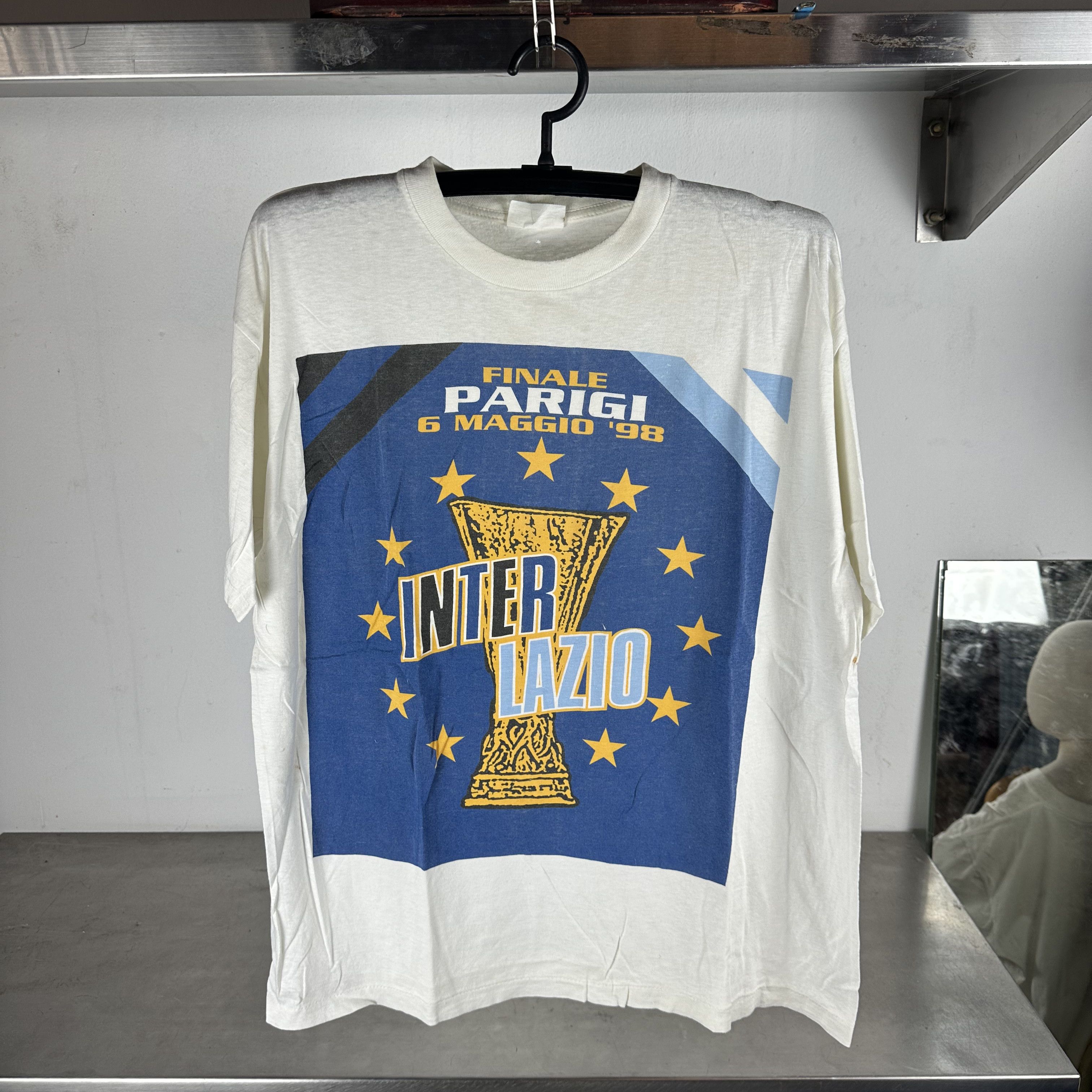 Vintage 1998 Finale Parigi Inter Milan VS Lazio FC Soccer T-Shirt Size US XL / EU 56 / 4 - 1 Thumbnail