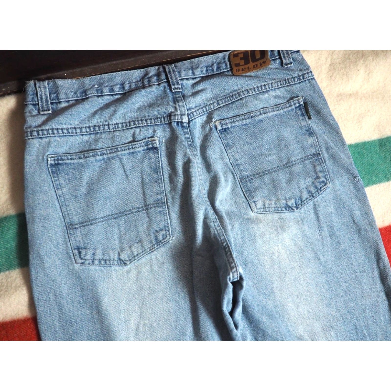 Denime VTG 90s 2000s Y2k 30 Below Denim Jeans Pants Mens Blue 40x31 Regular Inseam 31 Faded Baggy Distressed Hip Hop Vintage/Original Size US 40 / EU 56 - 3 Thumbnail