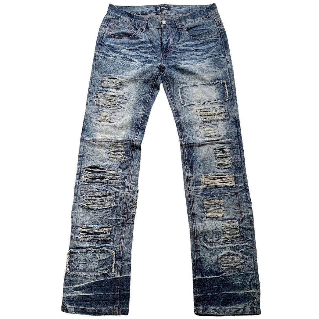 image of Archival Clothing x Lowbox Accept Offerlowbox Distressed Jeans in Blue, Men's (Size 34)