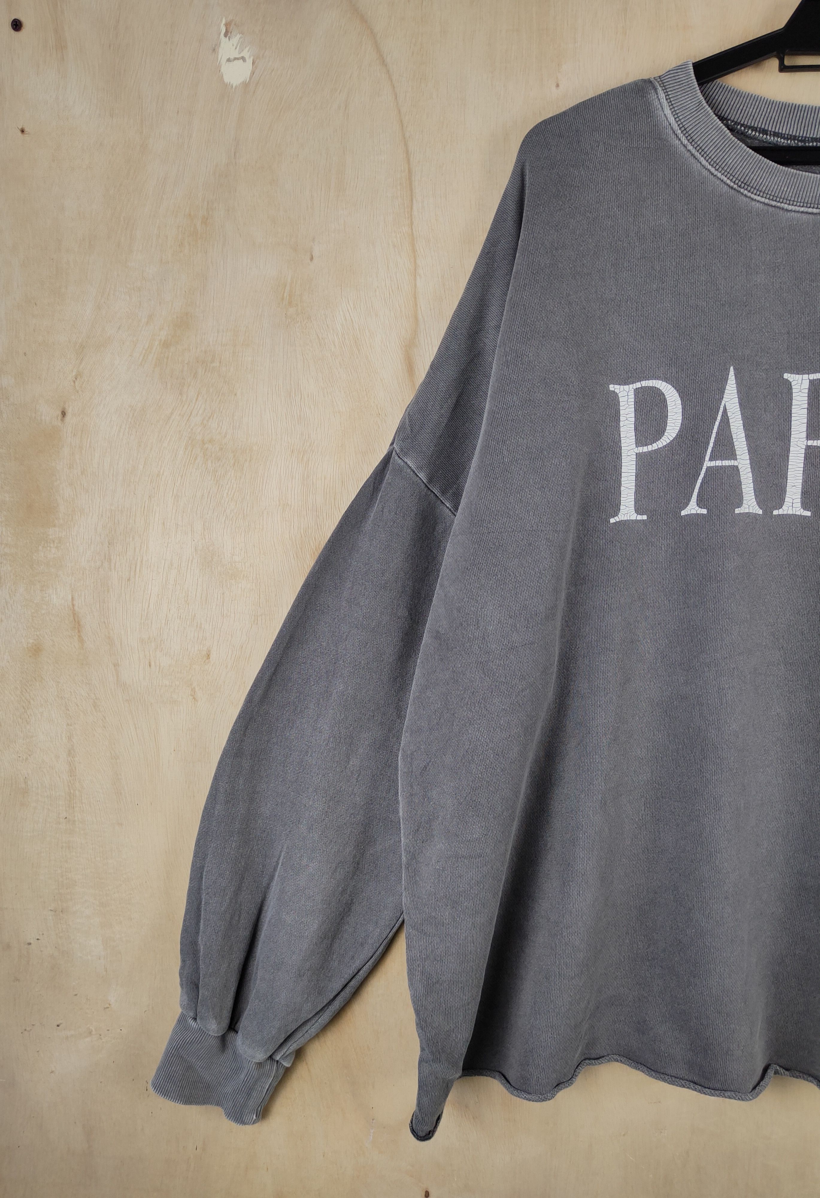 Japanese Brand × Vintage Japanese Brand paris Dark Gray Faded Sweatshirts #S2563 Size US L / EU 52-54 / 3 - 3 Thumbnail