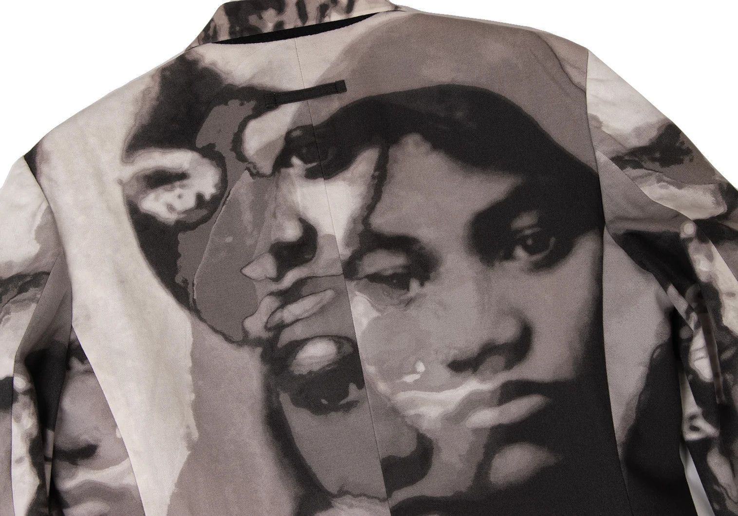 Jean Paul Gaultier Face Graphic Snap Button Jacket in White and Gray Size US M / EU 48-50 / 2 - 11 Thumbnail