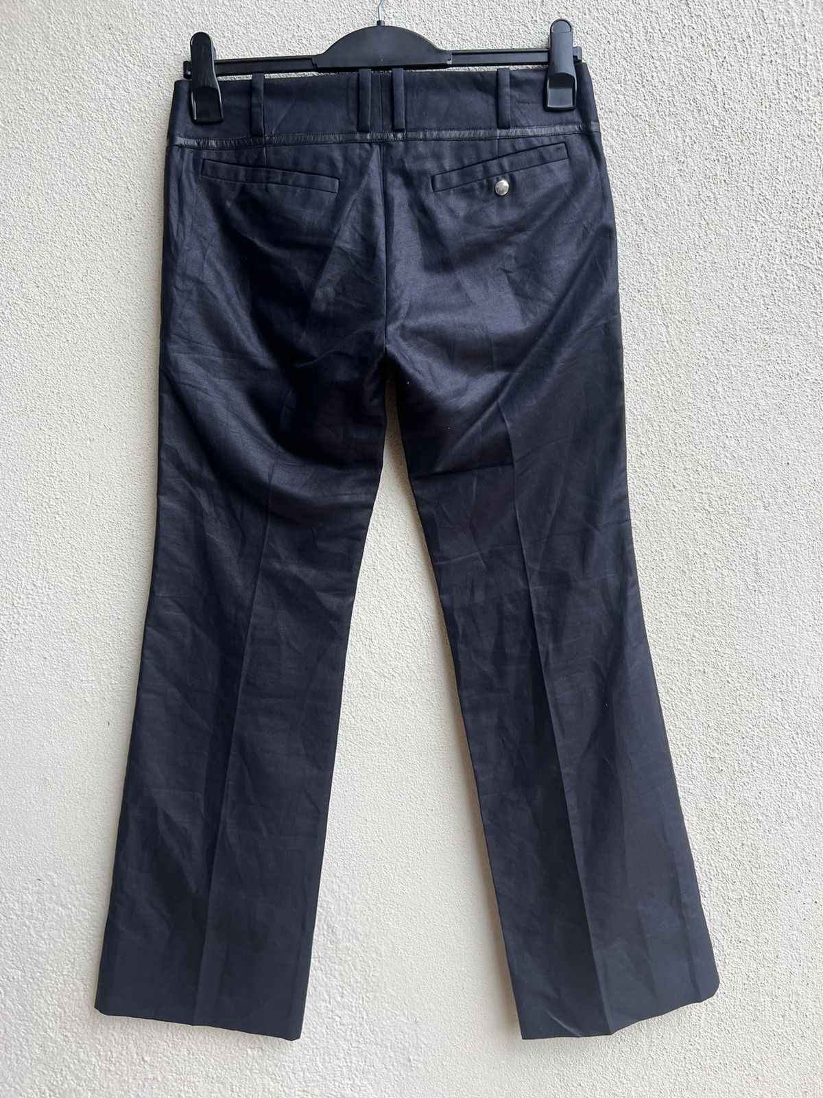ato ATO Japan Blue Black Linen Boot Cut Trouser Pant Low Rise Size US 29 - 14 Thumbnail