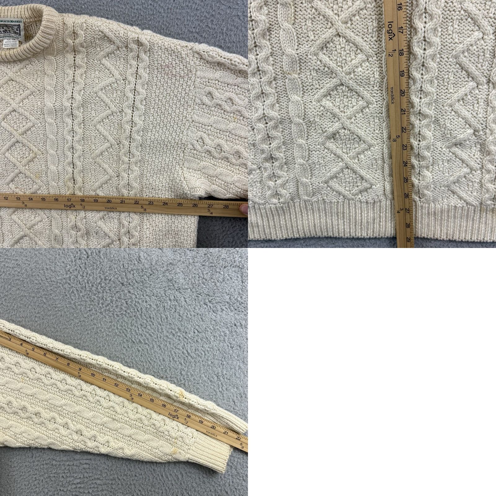 Vintage VINTAGE Aran Crafts Sweater Mens 2XL Beige Cable Knit Fisherman Wool Pullover Size US XXL / EU 58 / 5 - 8 Thumbnail