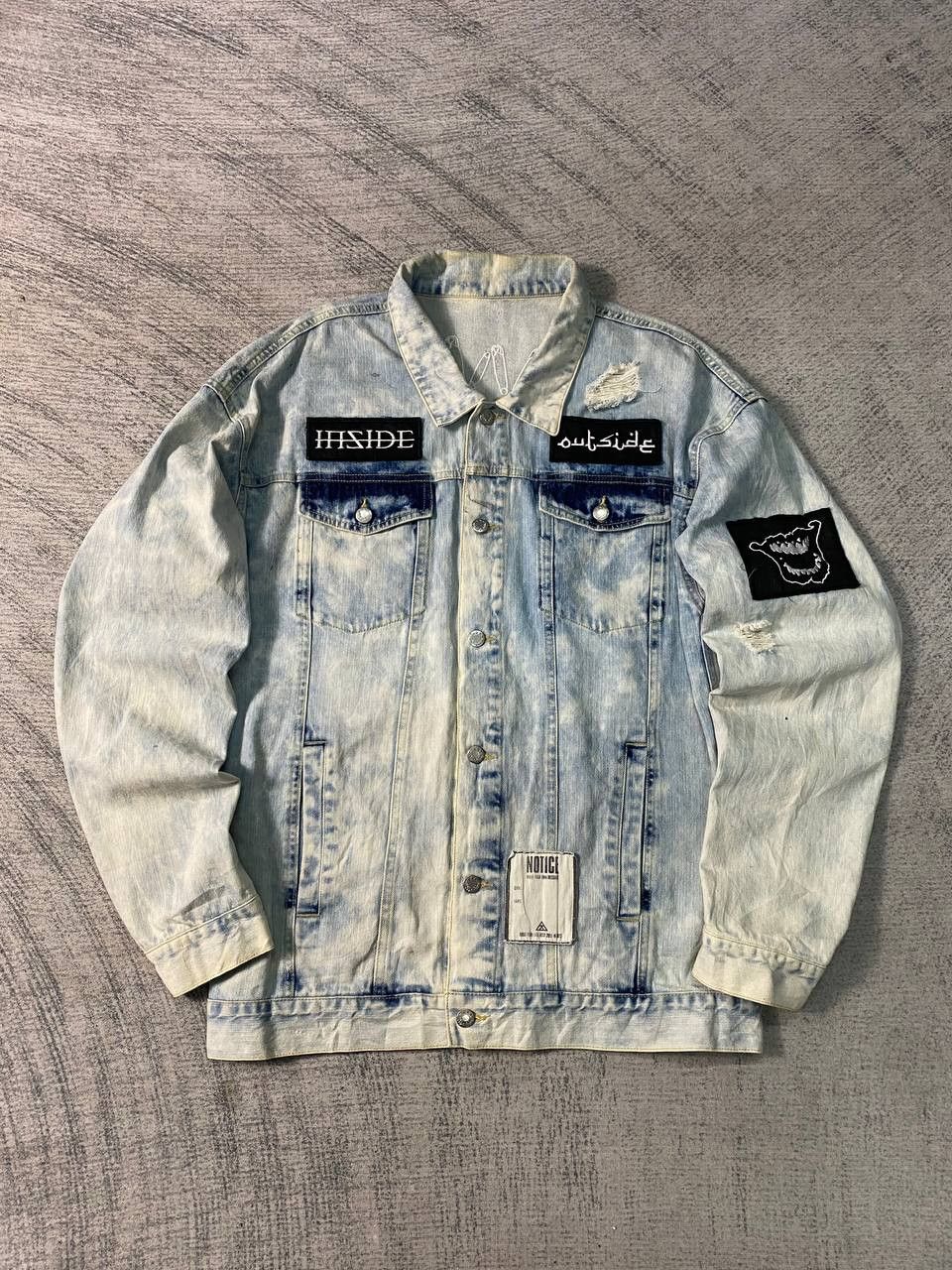 Japanese Brand Koda Kumi Live Tour 2017 W FACE Distressed Denim Jacket Size US L / EU 52-54 / 3 - 1 Thumbnail