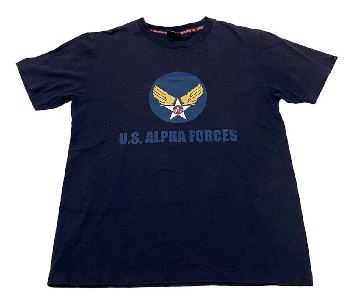 Alpha Industries - T-shirt basic color sabbia con logo-Neutro