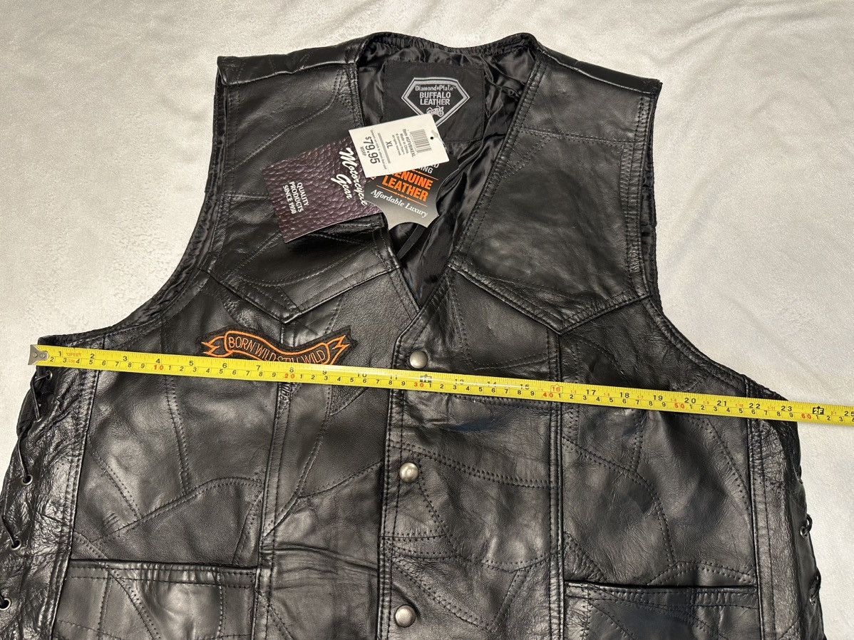 Other NWT Buffalo Leather Diamond Plate Motorcycle Vest-Patches-XL Size US XL / EU 56 / 4 - 7 Thumbnail