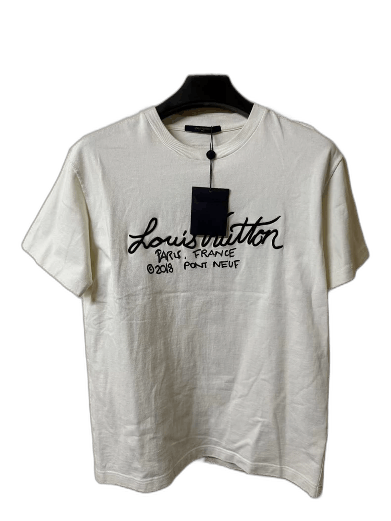Louis Vuitton Louis Vuitton White Embroidered Logo Short Sleeve Size US M / EU 48-50 / 2 - 1 Thumbnail