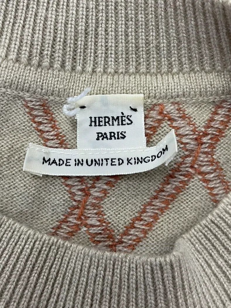Hermes Hermes Beige and brown print knit cashmere dress Size XXS / US 00 / IT 34 - 3 Thumbnail