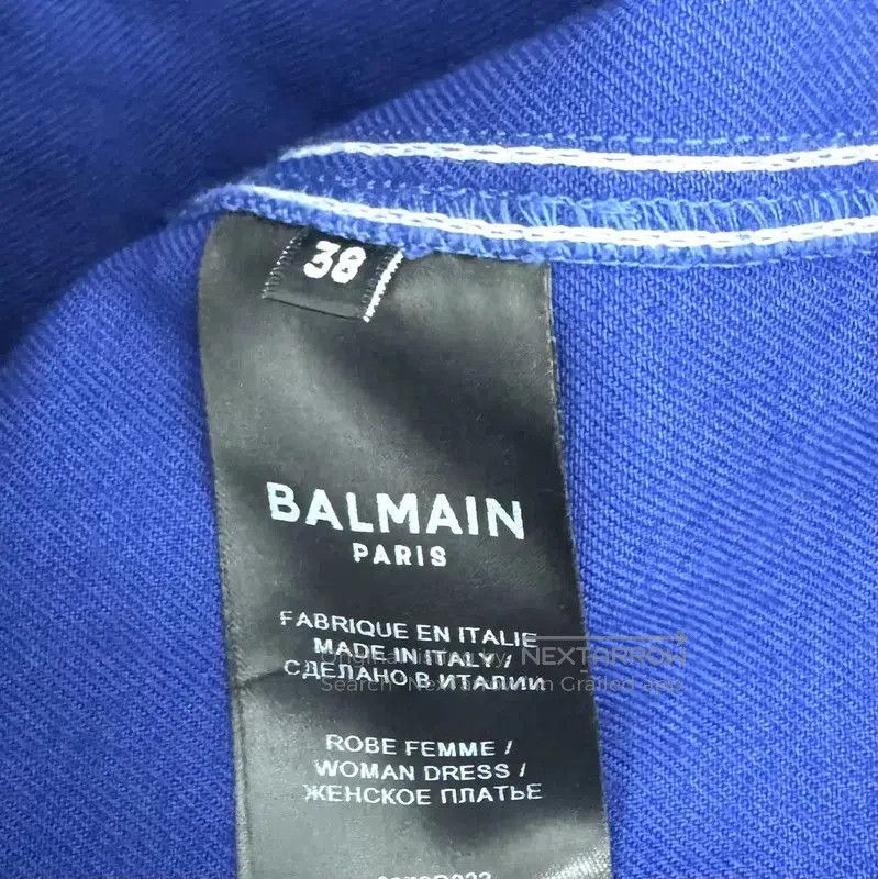 Balmain Balmain Women's Blue Cotton Dress . Size M / US 6-8 / IT 42-44 - 6 Thumbnail