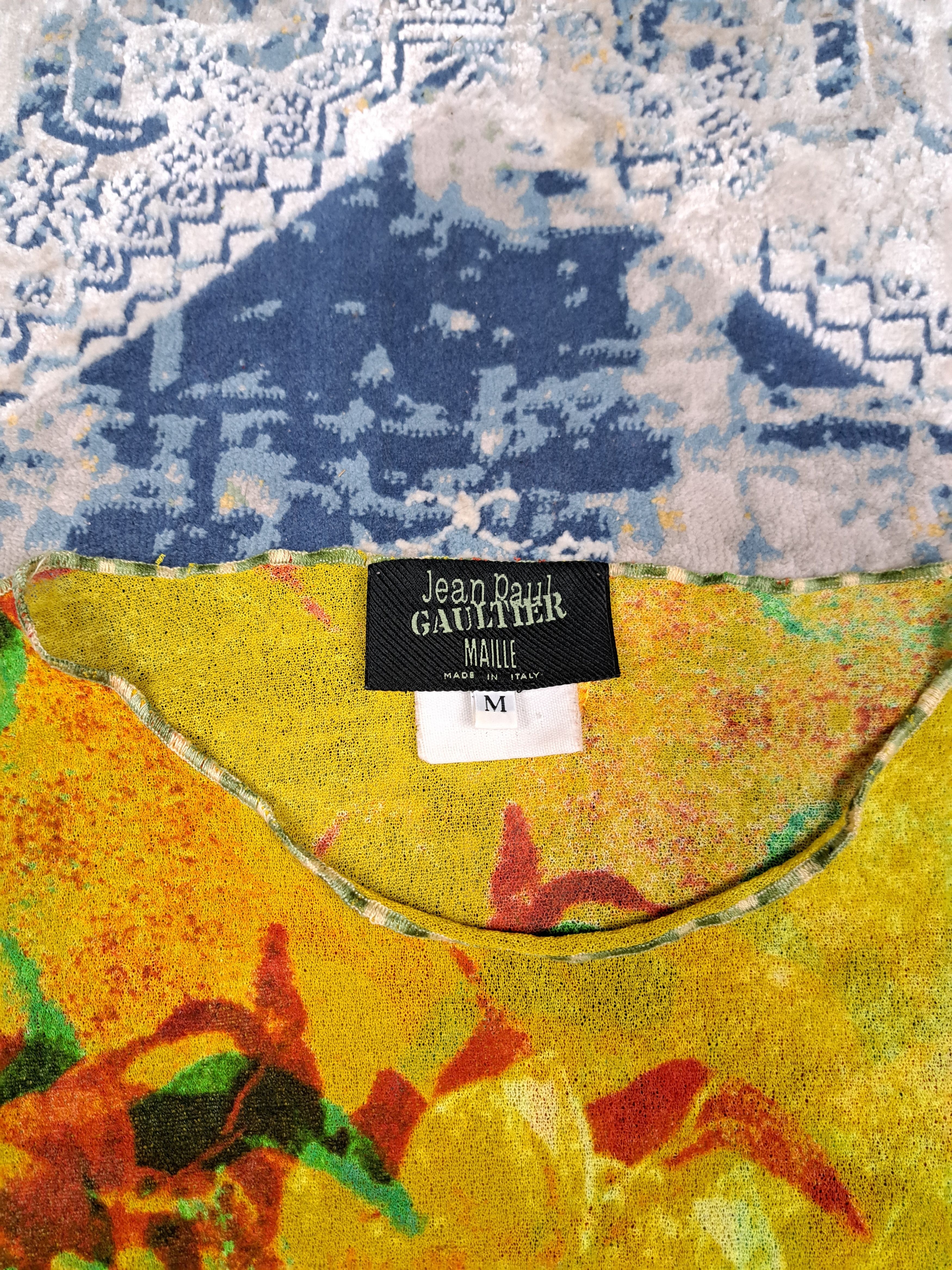 Jean Paul Gaultier SS 2000 Jean Paul Gaultier Psychedelic Faces LSD Mesh Top Size M / US 6-8 / IT 42-44 - 5 Thumbnail