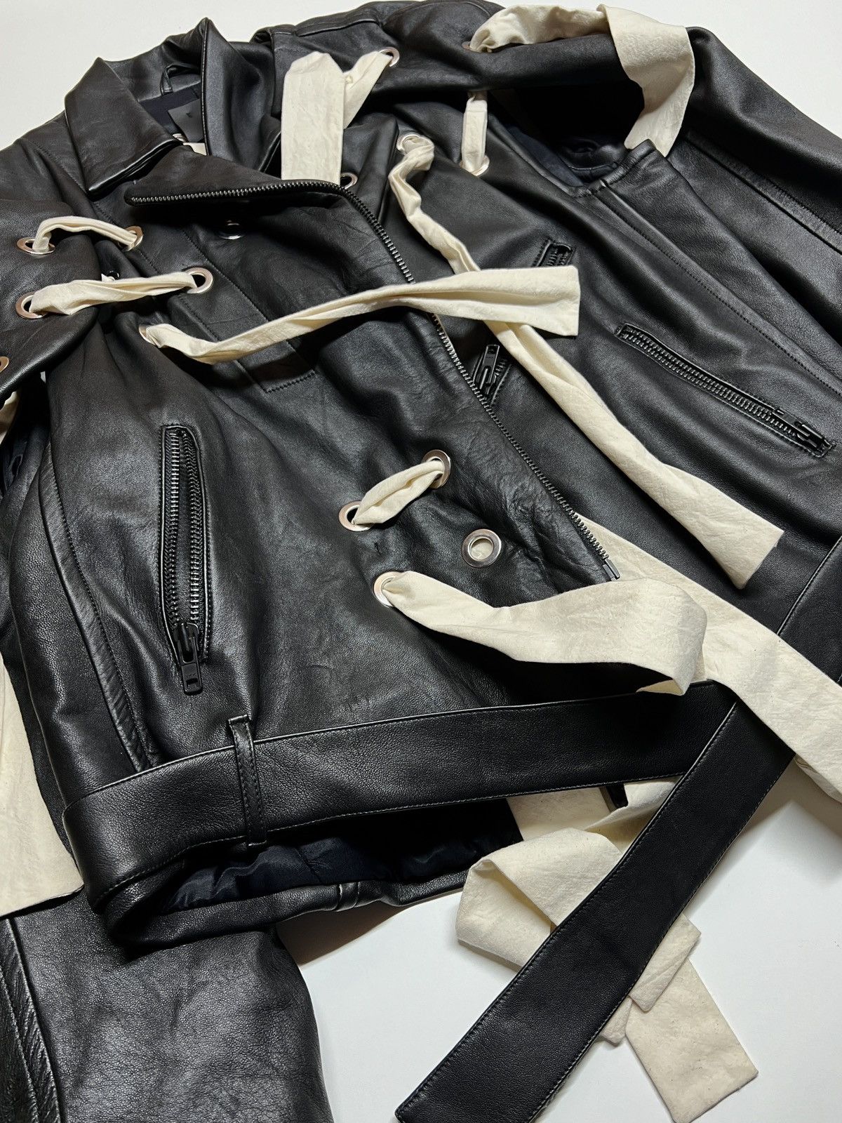Craig Green 2016AW eyelets leather stitch biker jacket Size US L / EU 52-54 / 3 - 4 Thumbnail