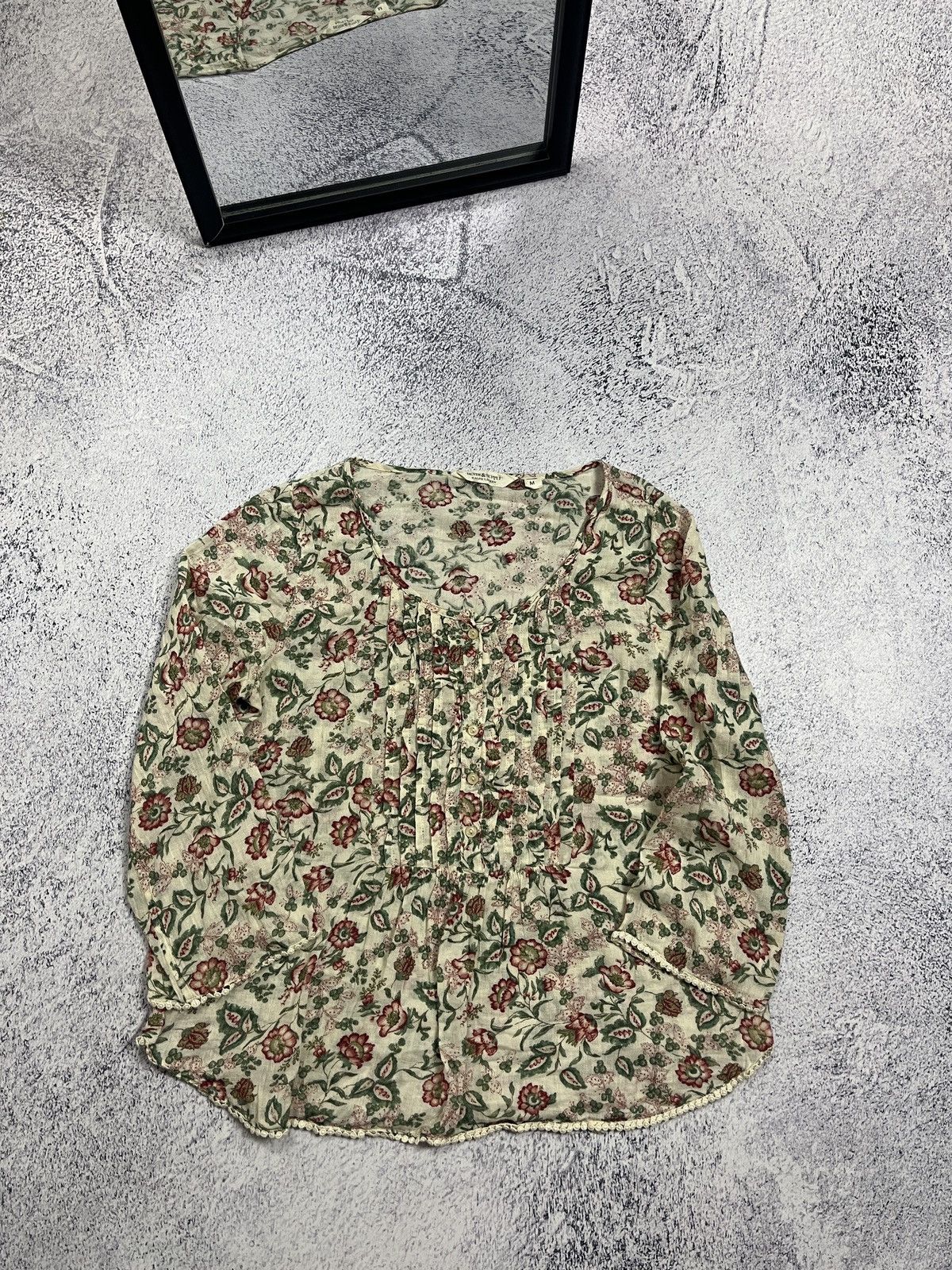 Denim & Supply Ralph Lauren × Polo Ralph Lauren × Ralph Lauren Denim & Supply Ralph Lauren Boho Floral Womens Blouse Top Size M / US 6-8 / IT 42-44 - 9 Thumbnail