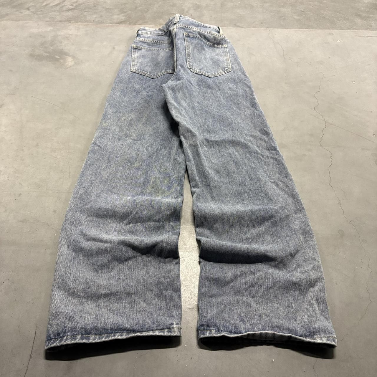 Vintage Crazy Vintage Y2K/2000s Baggy Patchwork Clouds Flowers Medium Wash Denim Jeans! Size 25" / US 0 / IT 36 - 5 Thumbnail