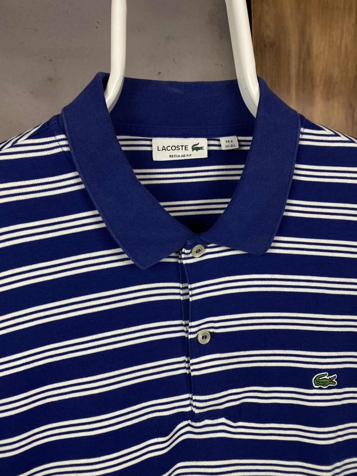 Lacoste 🐊Polo T-Shirt Lacoste Striped Regular Fit Tee Size 3XL🐊 Size US XXL / EU 58 / 5 - 3 Thumbnail