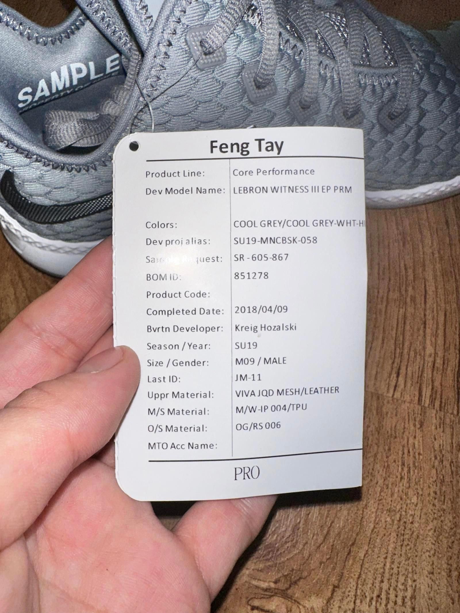 Nike Lebron Witness 3 Cool Grey Sample Size US 9 / EU 42 - 12 Thumbnail