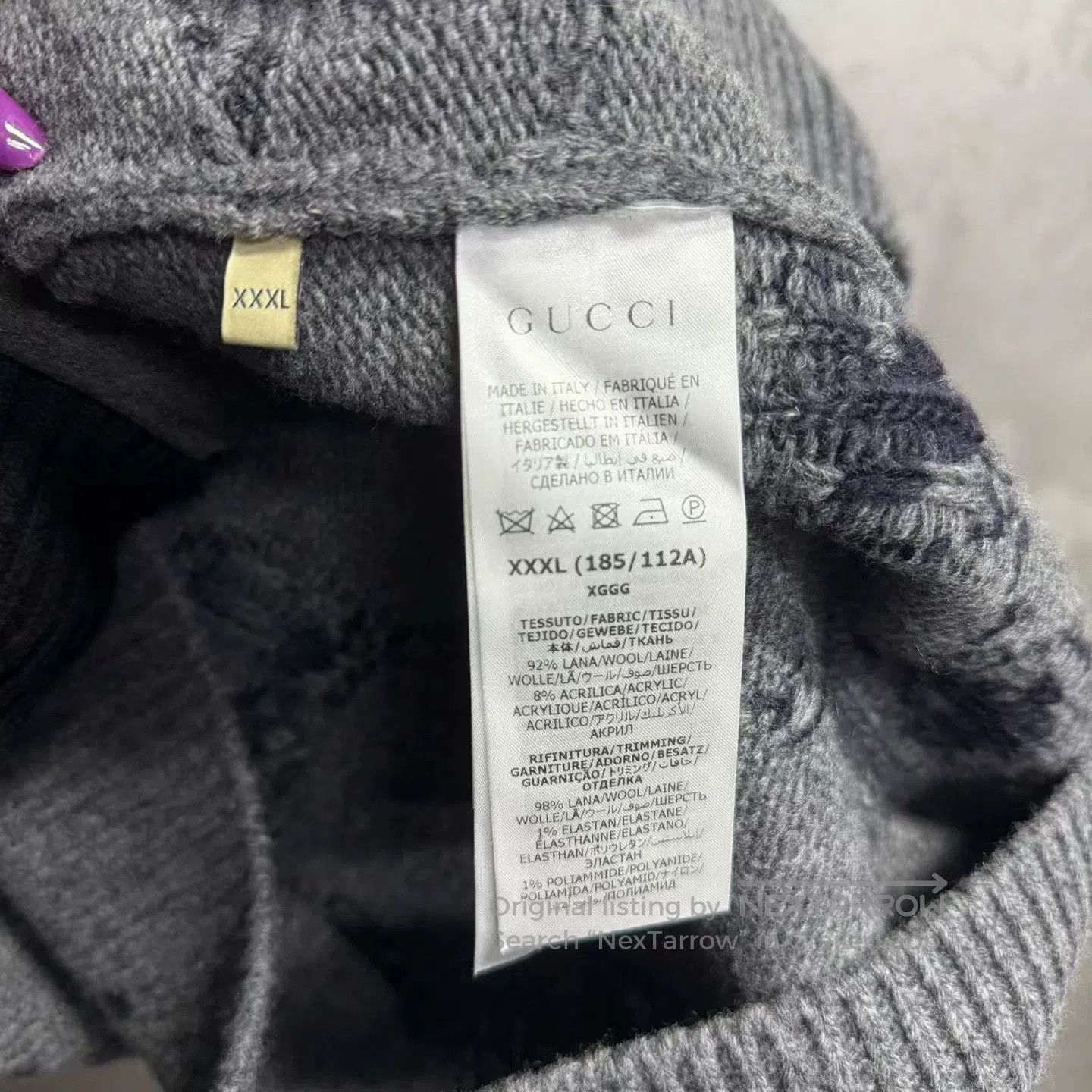 Gucci gucci gray floral pattern v-neck long sweater. Size US XXL / EU 58 / 5 - 3 Thumbnail