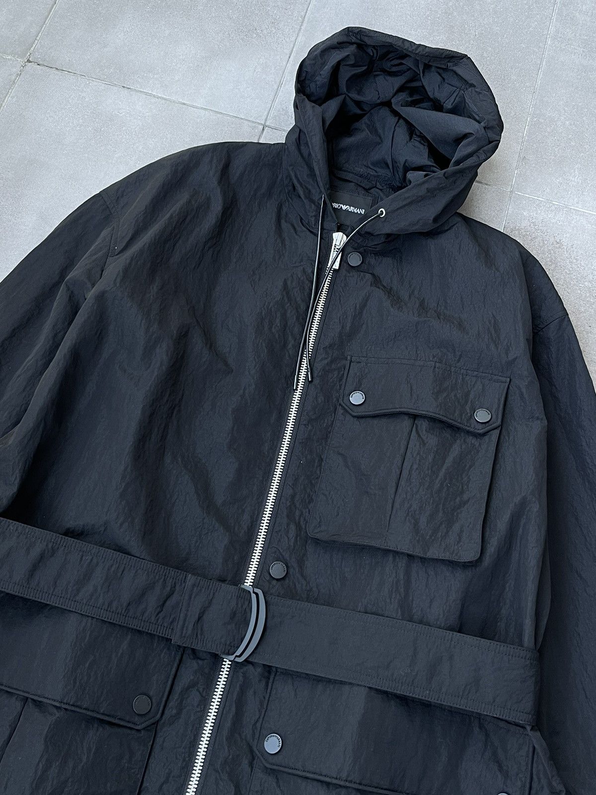 Emporio Armani !DS! AW22 Emporio Armani Black Trench Coat Windbreaker Size US L / EU 52-54 / 3 - 12 Thumbnail