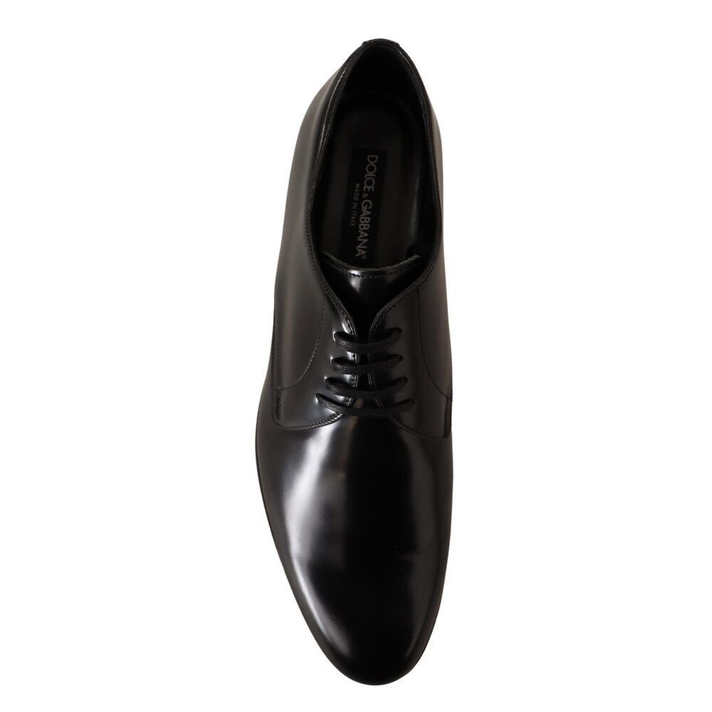 Dolce & Gabbana Dolce & Gabbana Elegant Black Leather Derby Shoes Size US 6 / EU 39 - 6 Thumbnail