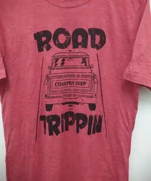 Vintage Next Level "Road Trippin" Graphic T-Shirt Red Heather Size US L / EU 52-54 / 3 - 3 Thumbnail
