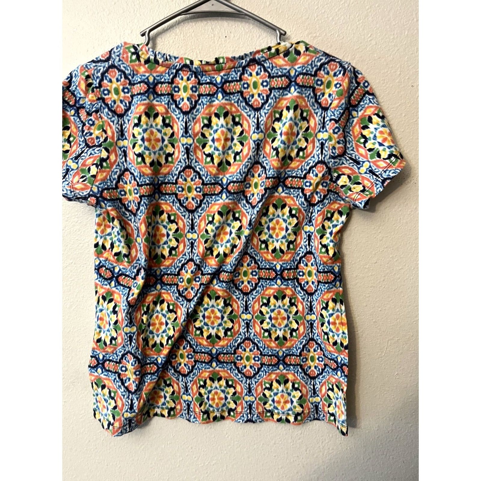 Jones New York Jones New York top Medium geometric print short sleeve womens size Size M / US 6-8 / IT 42-44 - 3 Thumbnail