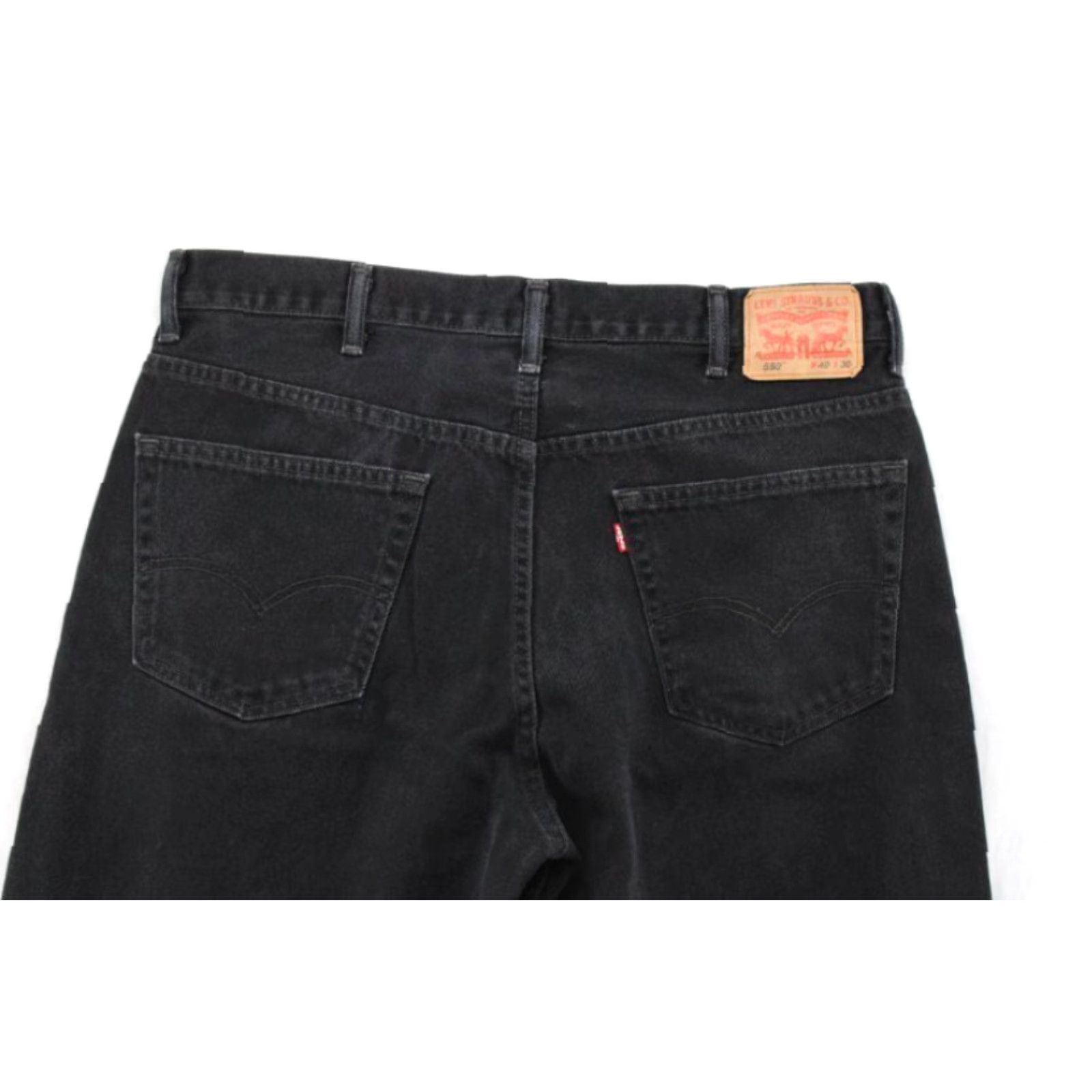 Levi's Levi's 550 Jeans Mens 40 x 30 Black Denim Cotton Casual Relaxed Work Wear Tapered Size US 40 / EU 56 - 5 Thumbnail
