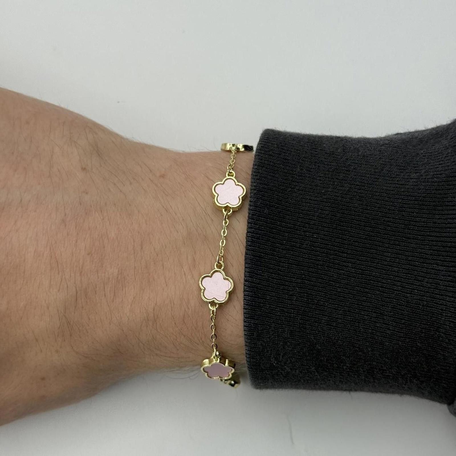 Other vintage style flower gold and pink bracelet Size ONE SIZE - 4 Thumbnail