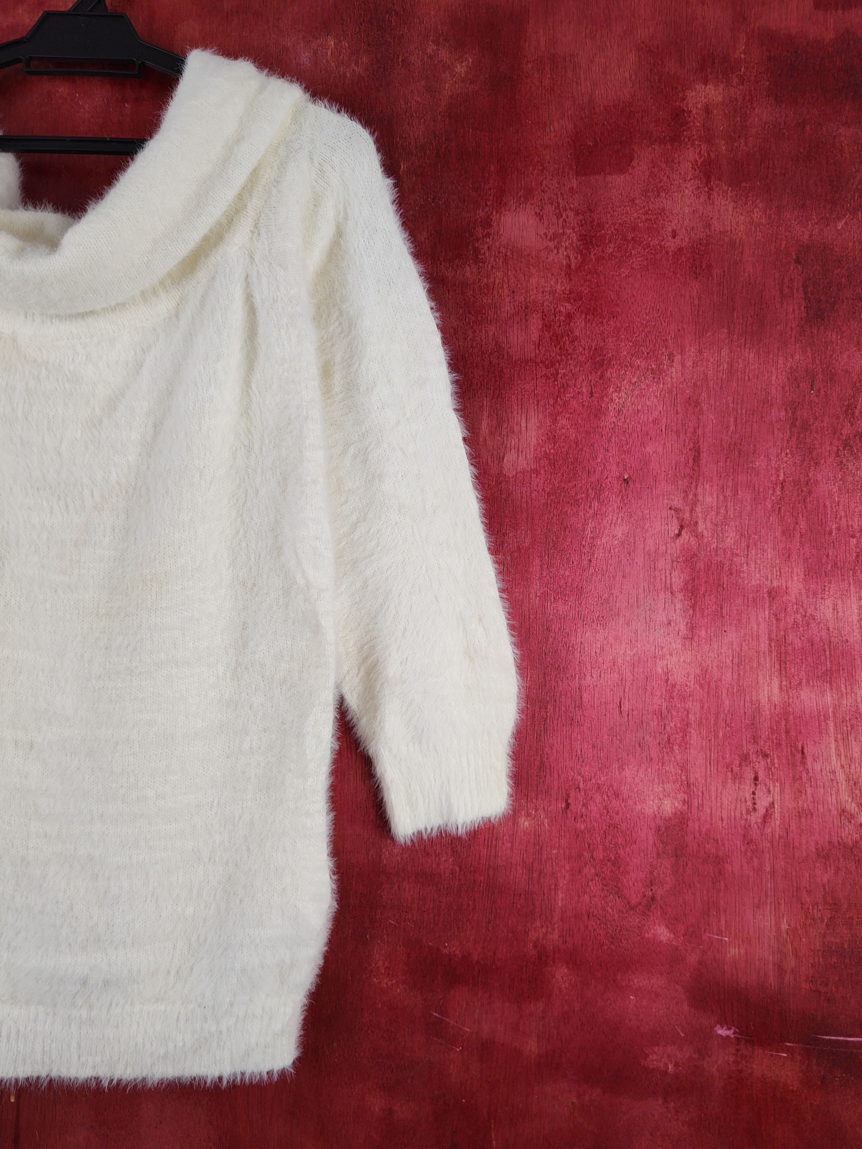 Homespun Knitwear Forever 21 Ivory Shag Shaggy Fur Mohair Knitwear #S2032 Size M / US 6-8 / IT 42-44 - 5 Thumbnail